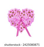 Floral heart with pink flowers...