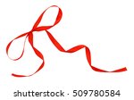 red silk ribbon bow isolated on ... | Shutterstock . vector #509780584