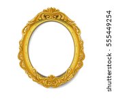 oval baroque gold picture frame | Shutterstock .eps vector #555449254