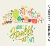 world health day concept with... | Shutterstock .eps vector #388805104
