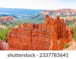 Small photo of Amazing nature with beautiful hoodoos, pinnacles and spires rock formations in Utah, United States. Brice Canyon in Navaho Loop Trail