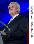 Small photo of NEW ORLEANS, LA - JUNE 16: Presidential candidate Newt Gingrich addresses the Republican Leadership Conference on June 16, 2011 at the Hilton Riverside New Orleans in New Orleans, LA.