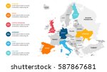 Europe map infographic. Slide presentation. Global business marketing concept. Color country. World transportation infographics data. Economic statistic template.