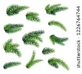 set of fir branches isolated on ... | Shutterstock .eps vector #1226764744