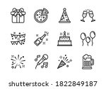 party icon set outline style.... | Shutterstock .eps vector #1822849187