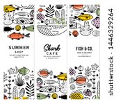 sealife fun banner collection.... | Shutterstock .eps vector #1446329264