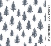 fir tree pattern. engraved... | Shutterstock .eps vector #300190994