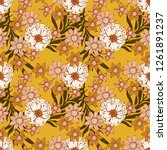 seamless pattern with flowers ... | Shutterstock .eps vector #1261891237