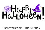 halloween banner. happy... | Shutterstock .eps vector #485837857