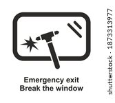 emergency exit icon. break the... | Shutterstock .eps vector #1873313977