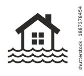 flood icon. flooded home. home... | Shutterstock .eps vector #1887378454