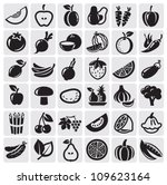 fruit and vegetables icon set | Shutterstock .eps vector #109623164
