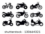 Vector Black Motorcycles And...