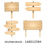 vector wooden signs | Shutterstock .eps vector #168012584