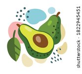 fresh avocado on color abstract ... | Shutterstock .eps vector #1822945451