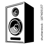 vector black Speaker icon on white background