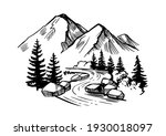 Mountain Landscape With Firs ...