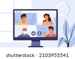 conference video call. online... | Shutterstock .eps vector #2103955541