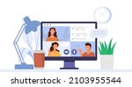 conference video call. online... | Shutterstock .eps vector #2103955544