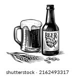 beer mug with bottle vector... | Shutterstock .eps vector #2162493317