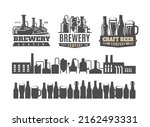 brewery beer badges. emblems ... | Shutterstock .eps vector #2162493331