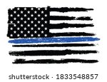 a textured police thin blue... | Shutterstock . vector #1833548857