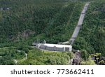 Small photo of The Vemork Hydroelectric Power Plant in Rjukan, Norway seen from highway 37. The first plant in the world to mass-produce heavy water. Museum today.
