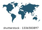 simple world map in flat style... | Shutterstock .eps vector #1336583897