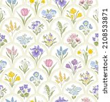 spring garden variety flowers... | Shutterstock .eps vector #2108533871