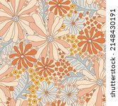 retro 70s 60s floral hippie... | Shutterstock .eps vector #2148430191