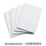 Four blank poker cards isolated ...