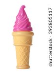 Pink Toy Ice Cream Isolated On...