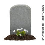 Headstone And Flowers With Copy ...