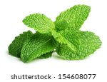 Fresh Raw Mint Leaves Isolated...