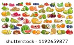 vector set of fresh fruits  49... | Shutterstock .eps vector #1192659877