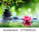 Spa Stones And Waterlily With...