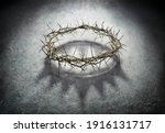 Wreath Of Thorns With King Crown Shadow - Passion And Triumph Of Jesus