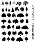 tree silhouette | Shutterstock . vector #136920374