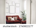 blank picture frames mockups on ... | Shutterstock . vector #1760822177
