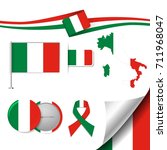 flag with elements italy | Shutterstock .eps vector #711968047