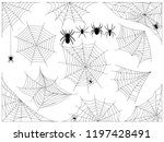 cobwebs and spiders. set of... | Shutterstock .eps vector #1197428491