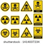 danger sign. set of vector... | Shutterstock .eps vector #1414037234