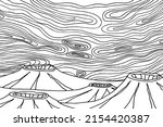 doodle alien fantasy mountain... | Shutterstock .eps vector #2154420387