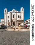 Small photo of EVORA, PORTUGAL - CIRCA MARCH 2019: Giraldo Square (Praca do Giraldo) in Evora, Portugal. Evora is a UNESCO World Heritage Site.