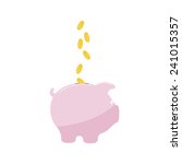 image piggy bank and coins.... | Shutterstock .eps vector #241015357