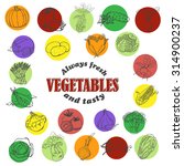 icons of vegetables in sketch... | Shutterstock .eps vector #314900237