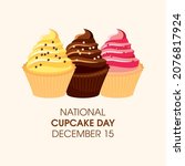 national cupcake day vector.... | Shutterstock .eps vector #2076817924