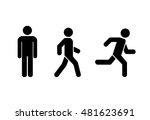 man stands  walk and run icon... | Shutterstock .eps vector #481623691