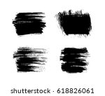 set of black paint  ink brush... | Shutterstock .eps vector #618826061