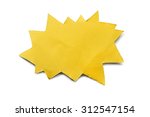 yellow paper speech bubble on... | Shutterstock . vector #312547154